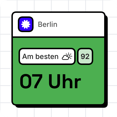 Kleines WeatherToRun Widget mit der besten Laufzeit