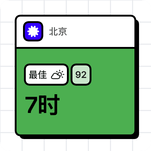 显示最佳跑步时间的小号 WeatherToRun 小组件