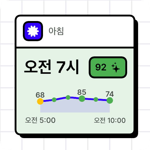 실시간 아침 러닝 시간대를 보여주는 소형 WeatherToRun 위젯