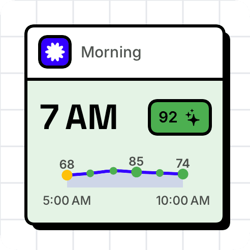 Small WeatherToRun widget showing a live morning running window